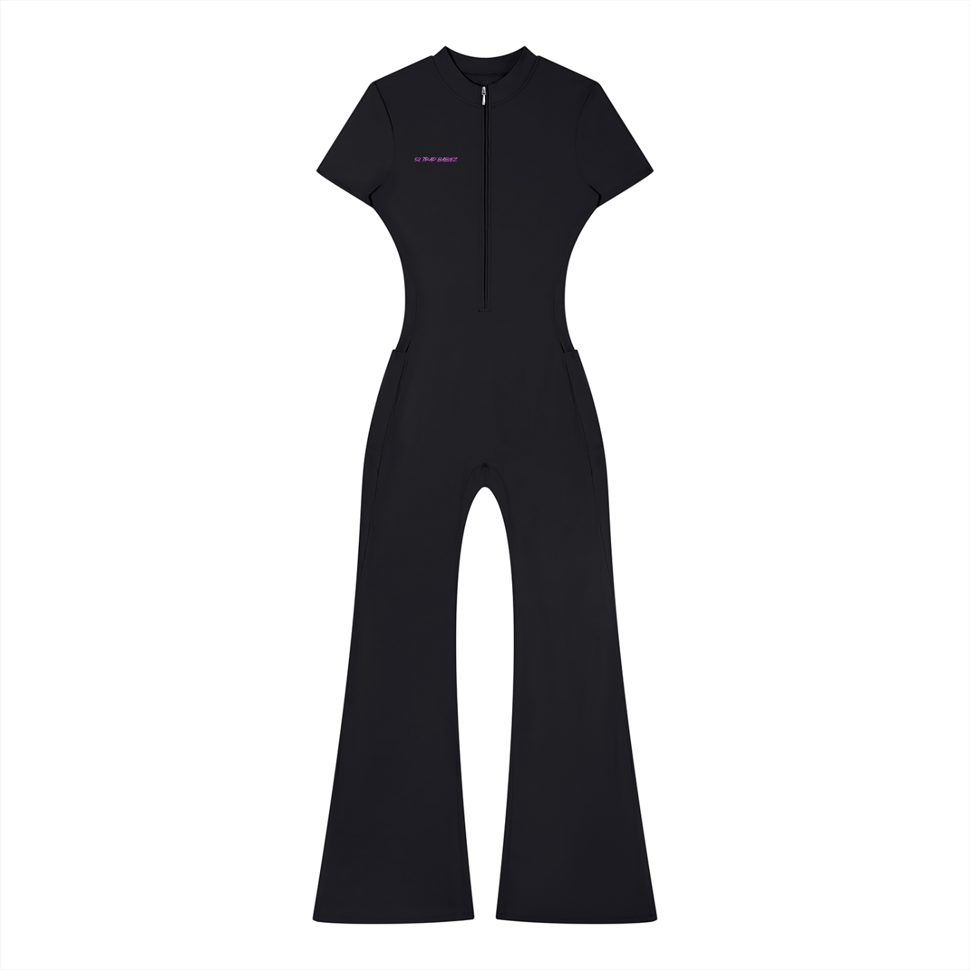 Women’s Tight Flared Leg Quarter-Zip Jumpsuit