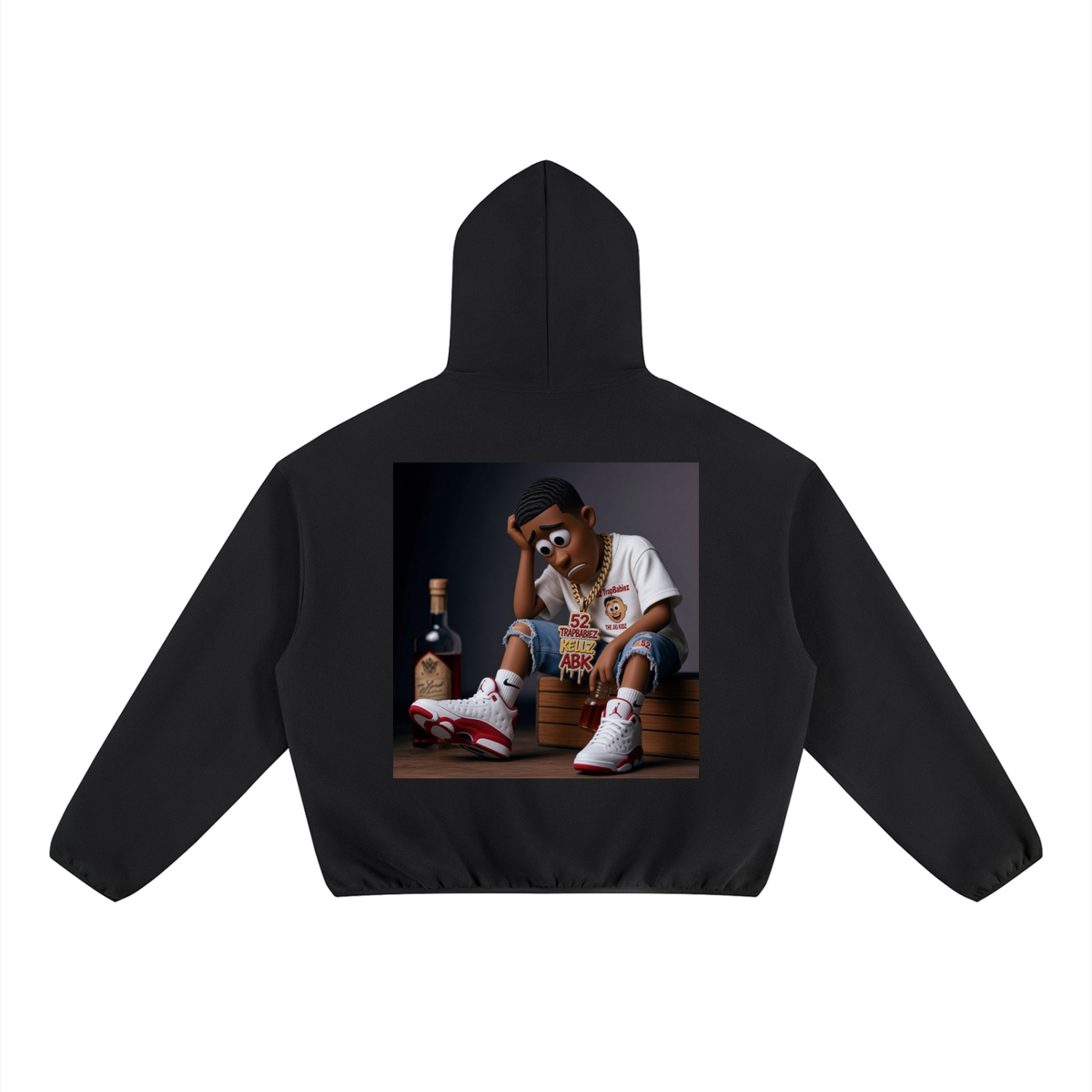 Unisex Boxy Piping Fleece Hoodie