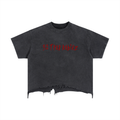 Vintage Wash Boxy Distressed Hem T-Shirt