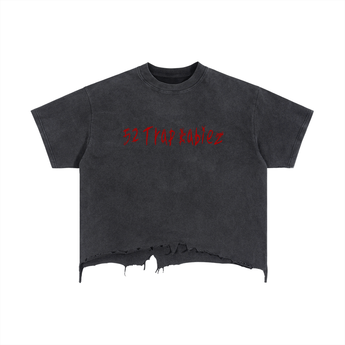 Vintage Wash Boxy Distressed Hem T-Shirt