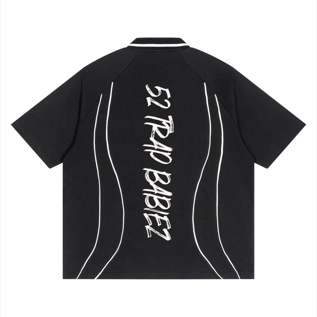 Unisex Raglan Piping Polo Shirt