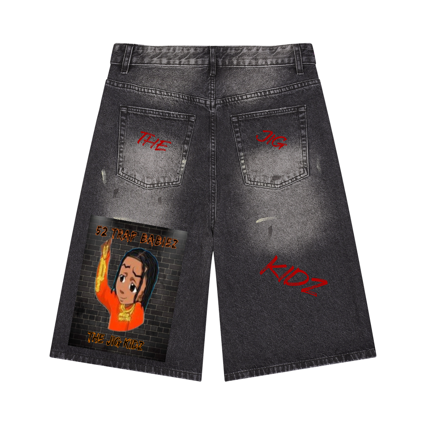 Men’s Vintage Wash Wide Leg Denim Shorts