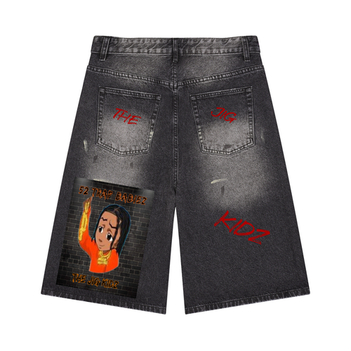Men’s Vintage Wash Wide Leg Denim Shorts