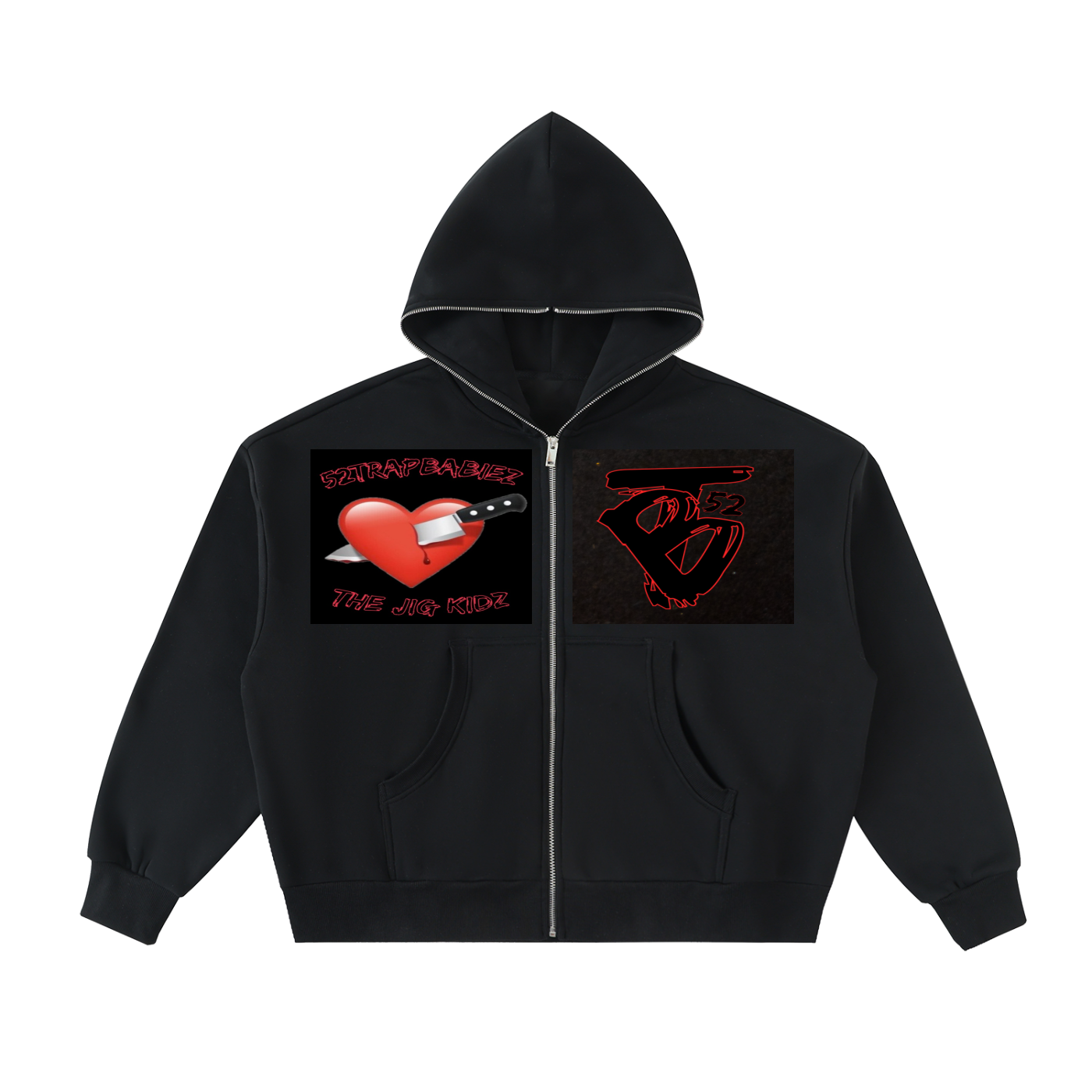 Fleeced Full-Zip Boxy Hoodie