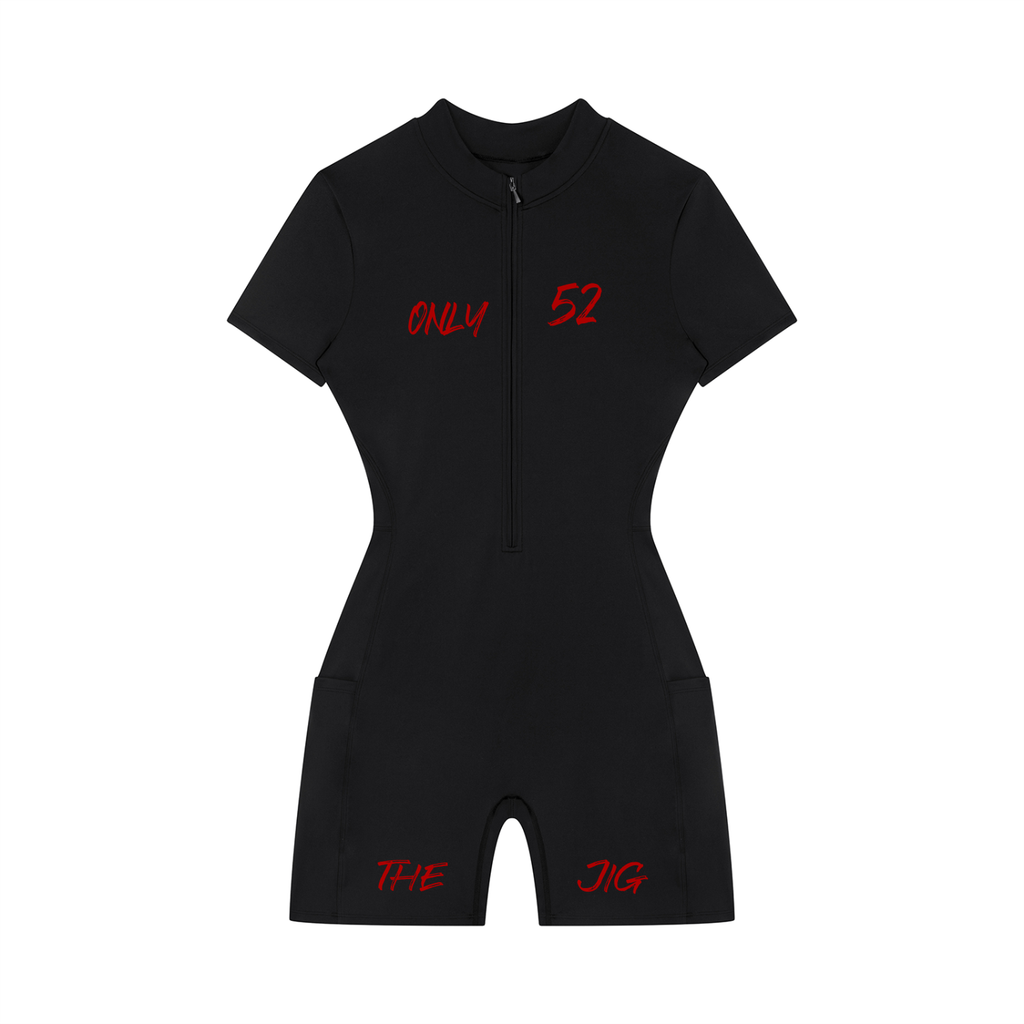 Women's Quarter-Zip Short Sleeve Romper
