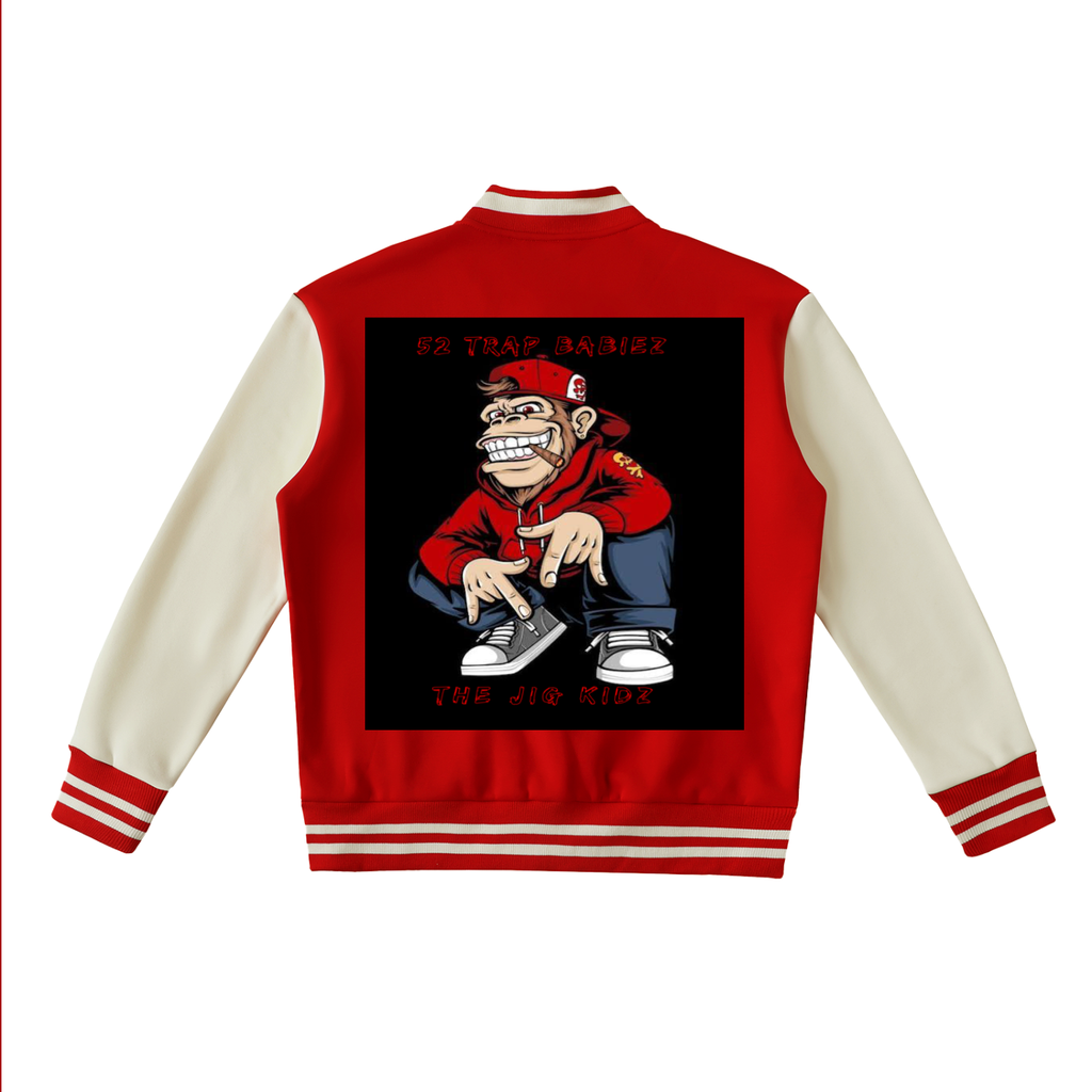 Two-Tone Fleeced Varsity Jacket