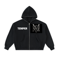 Fleeced Full-Zip Boxy Hoodie
