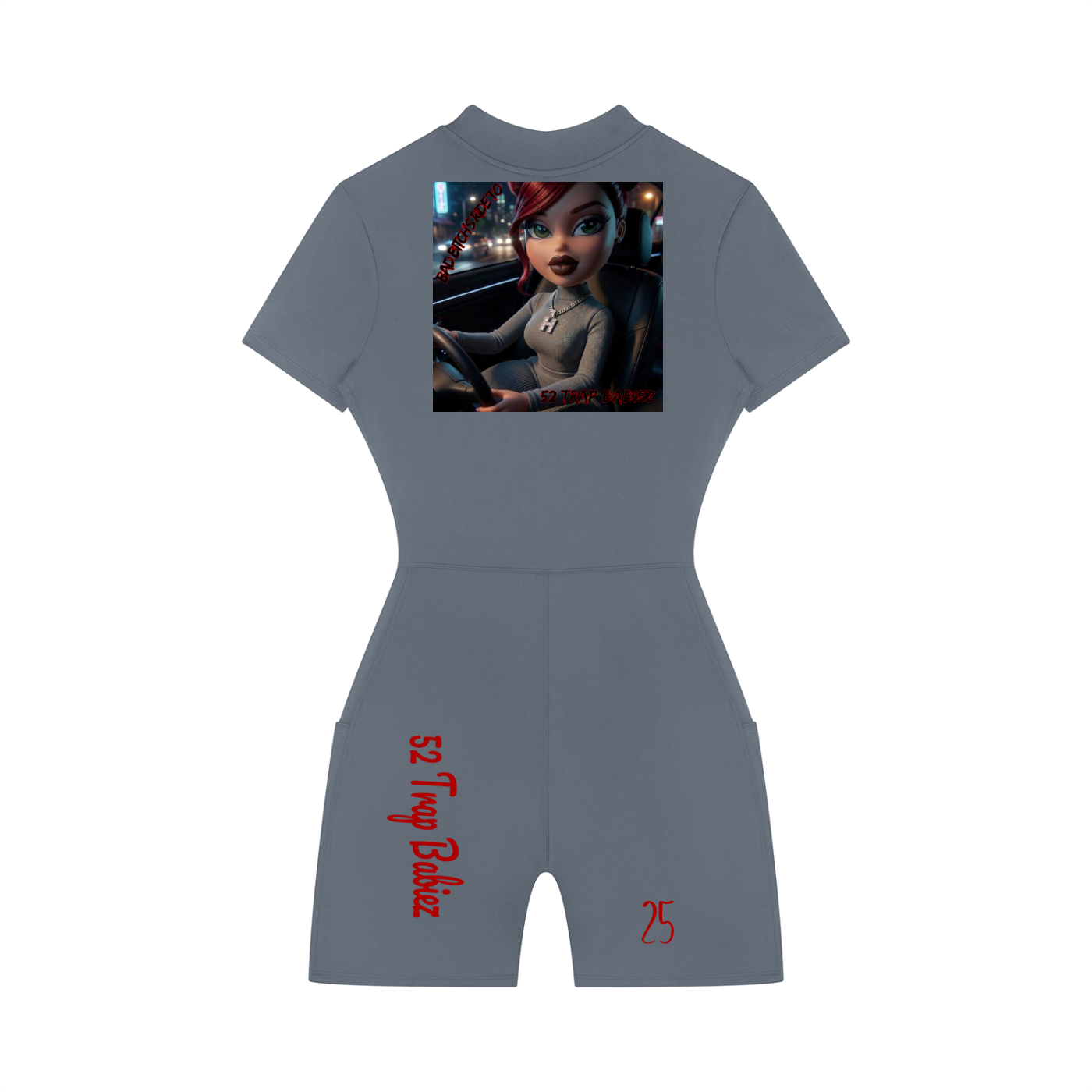 Women's Quarter-Zip Short Sleeve Romper