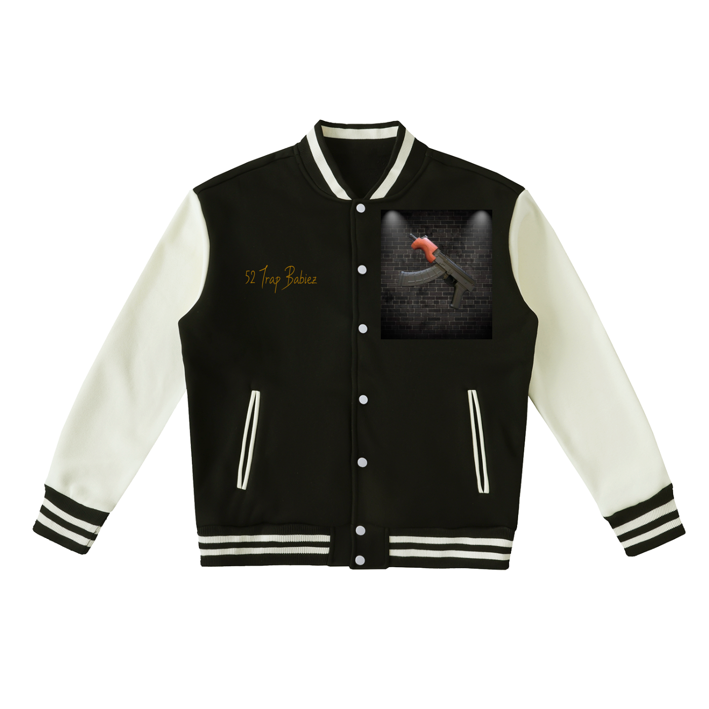 Two-Tone Fleeced Varsity Jacket