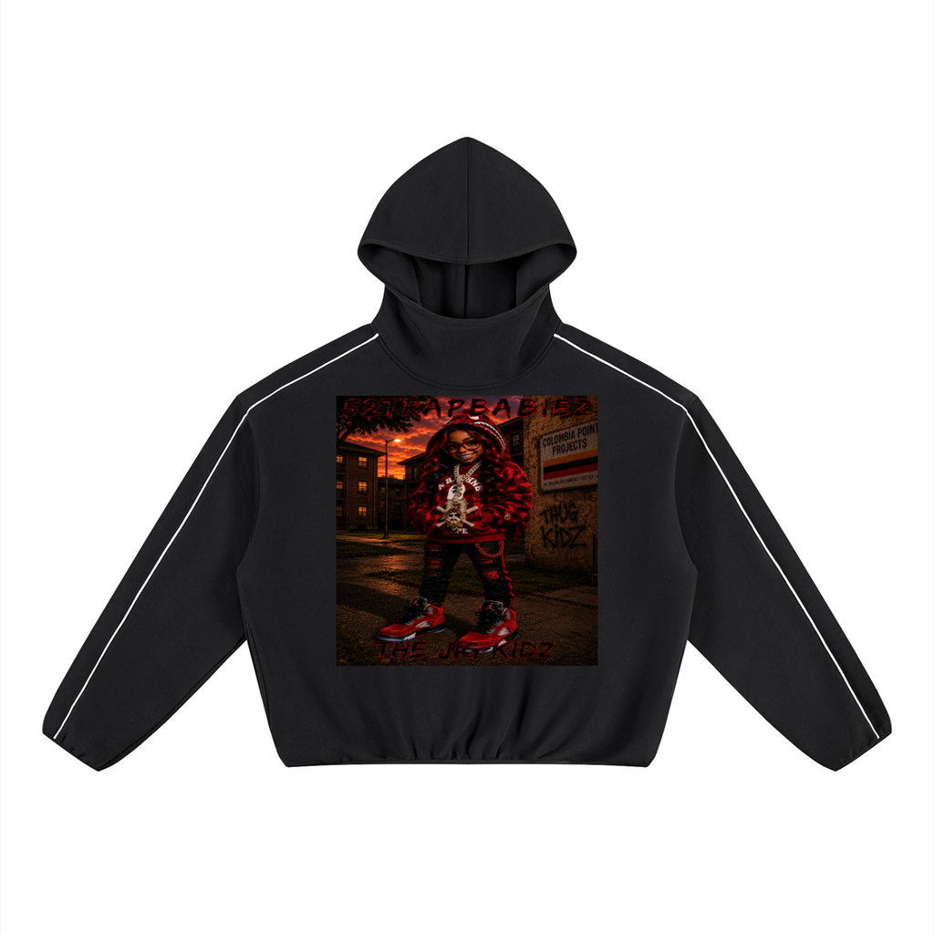 Unisex Boxy Piping Fleece Hoodie
