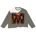 Unisex Striped Panel Boxy Long Sleeve T-Shirt