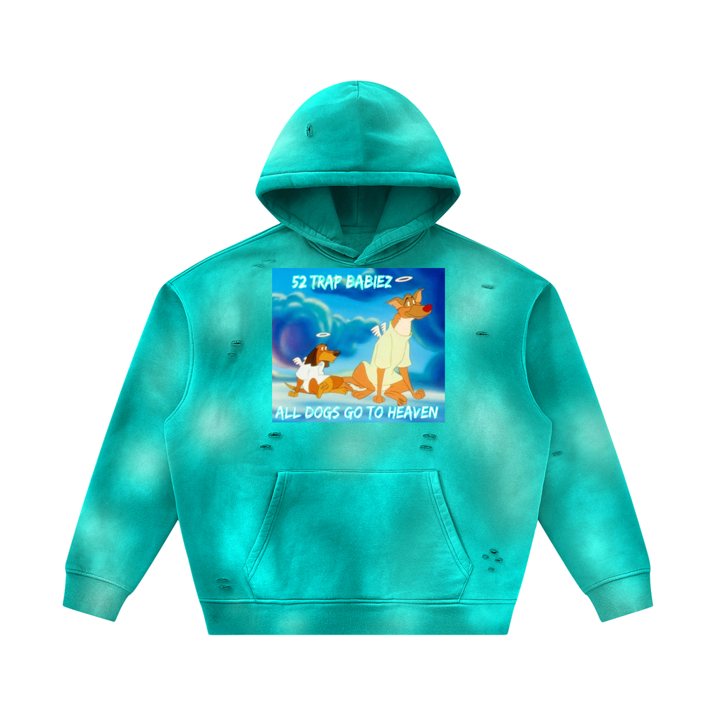 Unisex Sunfade Frayed Fleece Hoodie