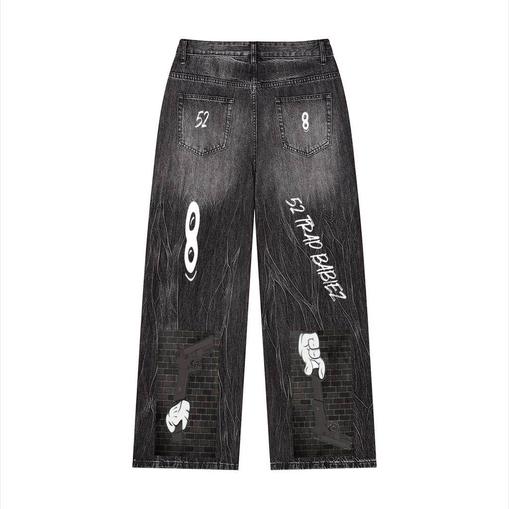 Men’s Vintage Wash Wide Leg Jeans