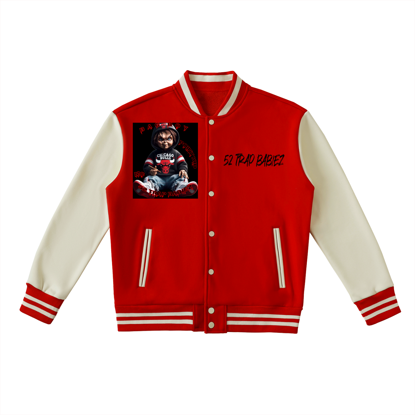 Two-Tone Fleeced Varsity Jacket