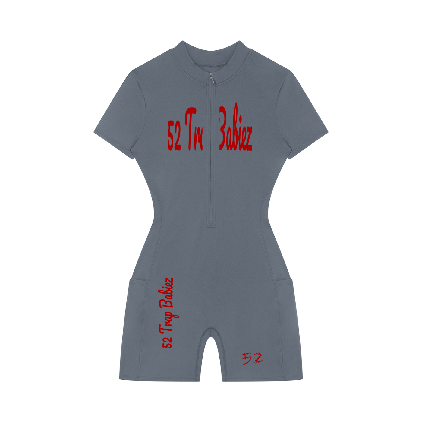 Women's Quarter-Zip Short Sleeve Romper