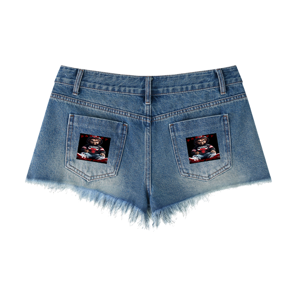 Women's Vintage Wash Raw Hem Denim Shorts