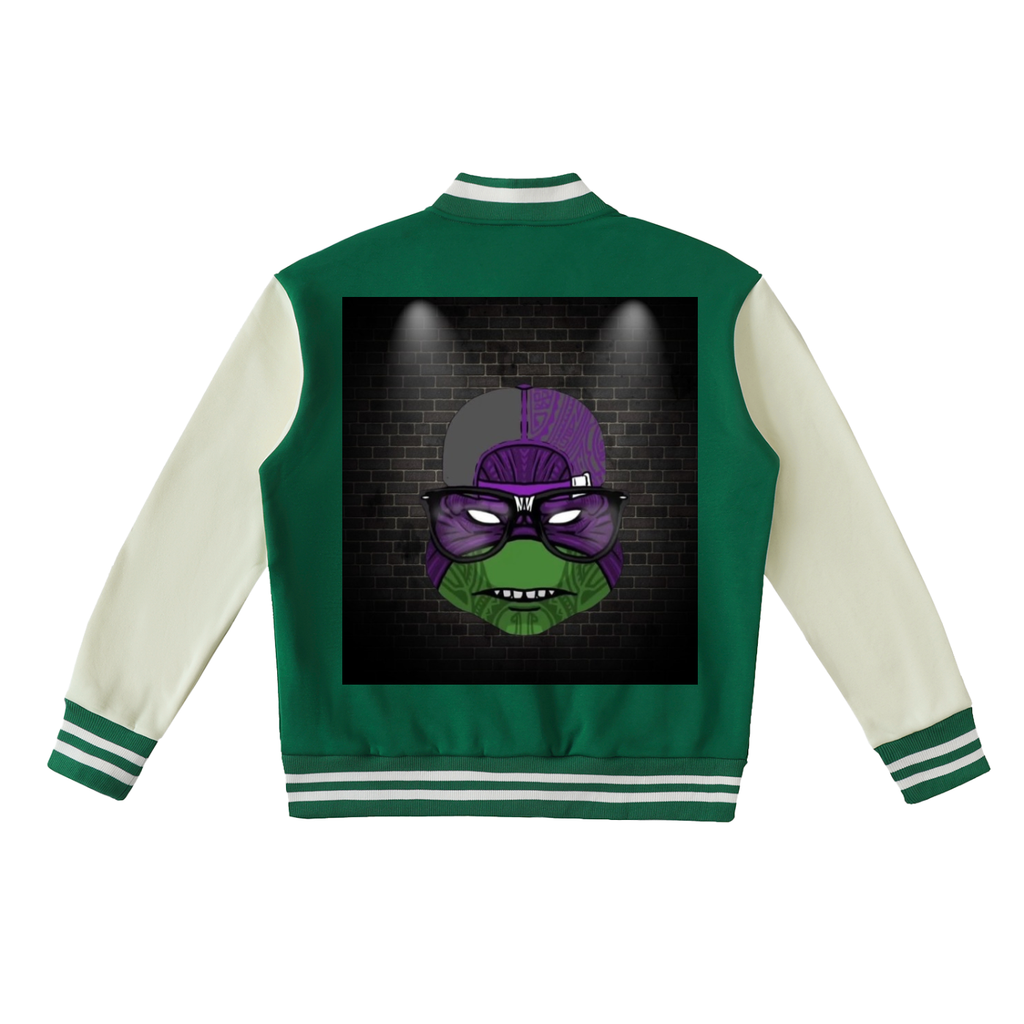 Two-Tone Fleeced Varsity Jacket