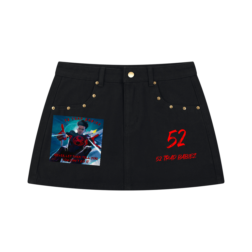 Women's Studded Denim Mini Skirt
